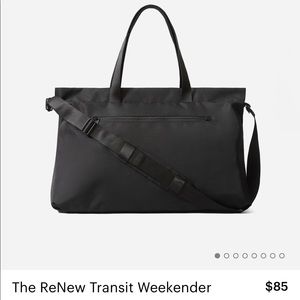 Everlane, ReNew Transit Weekender, Black, NWT